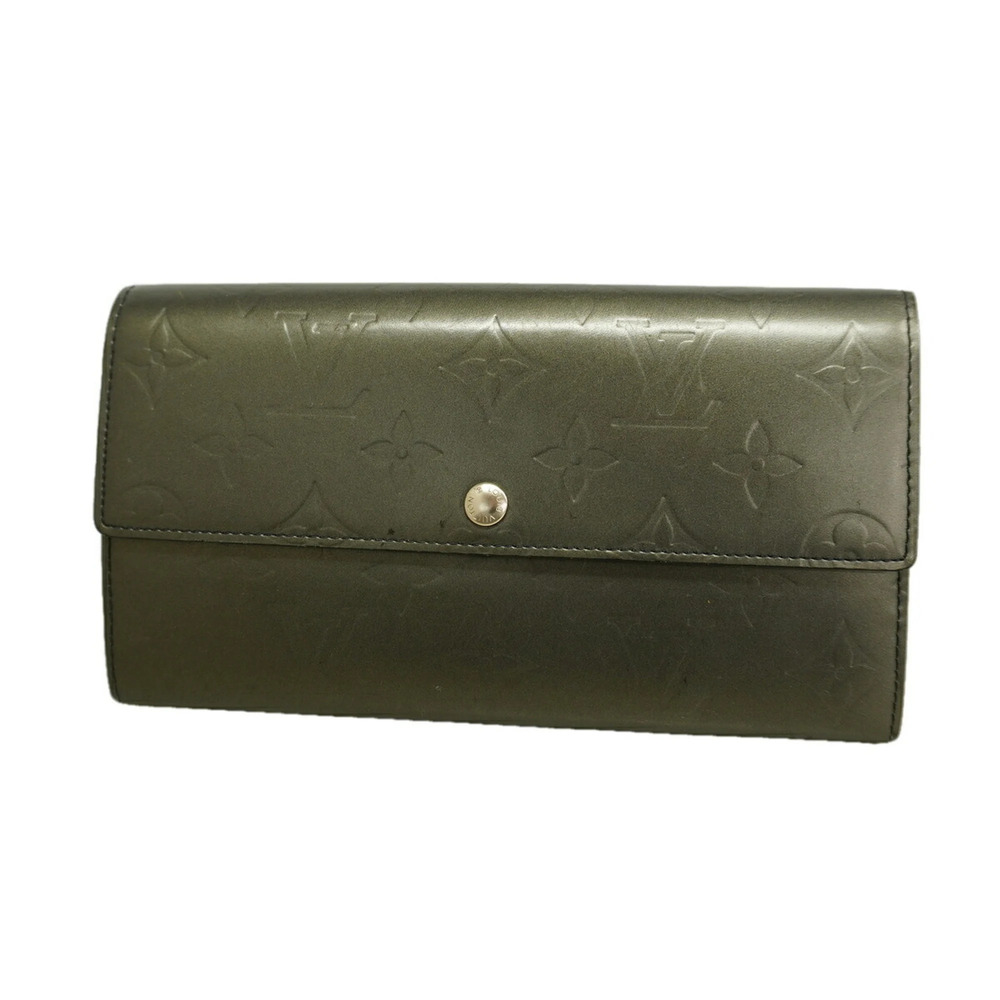 Louis Vuitton Monogram Mat Long Wallet Pochette Portemonnaie Credit M65172 No...
